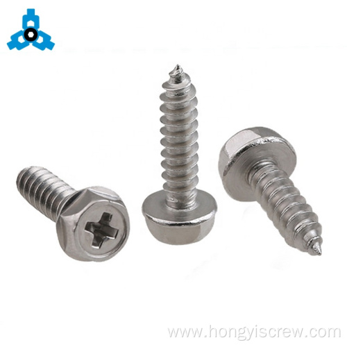 Self Drilling Tapping Screw with Hex Washer Head